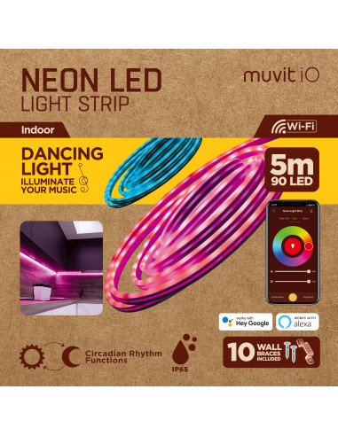 Muvit Vlogging Kit 4 en 1 Trípode Flexible + Luz LED + Micrófono + Soporte  para Smartphone Negro, P