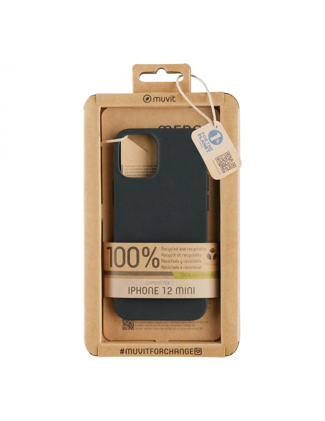 muvit for change funda recycletek compatible con Apple iPhone 13 Pro Max  negra