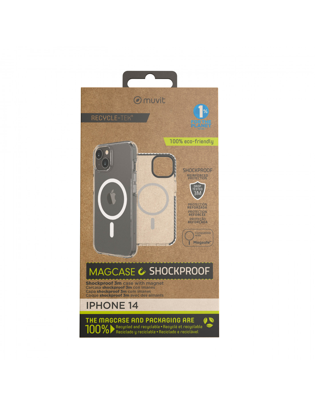 muvit for change funda recycletek compatible con Apple iPhone 13  transparente