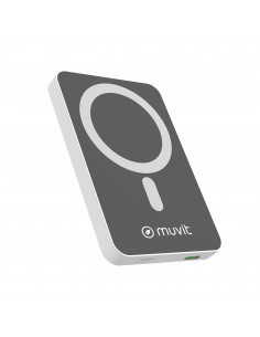 muvit for change power bank 5000 mAh/15W Magsafe + Output tipo C blanca