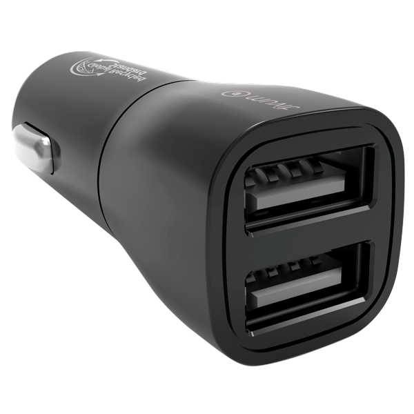 muvit for change cargador coche 2 USB 3,4A/18W negro